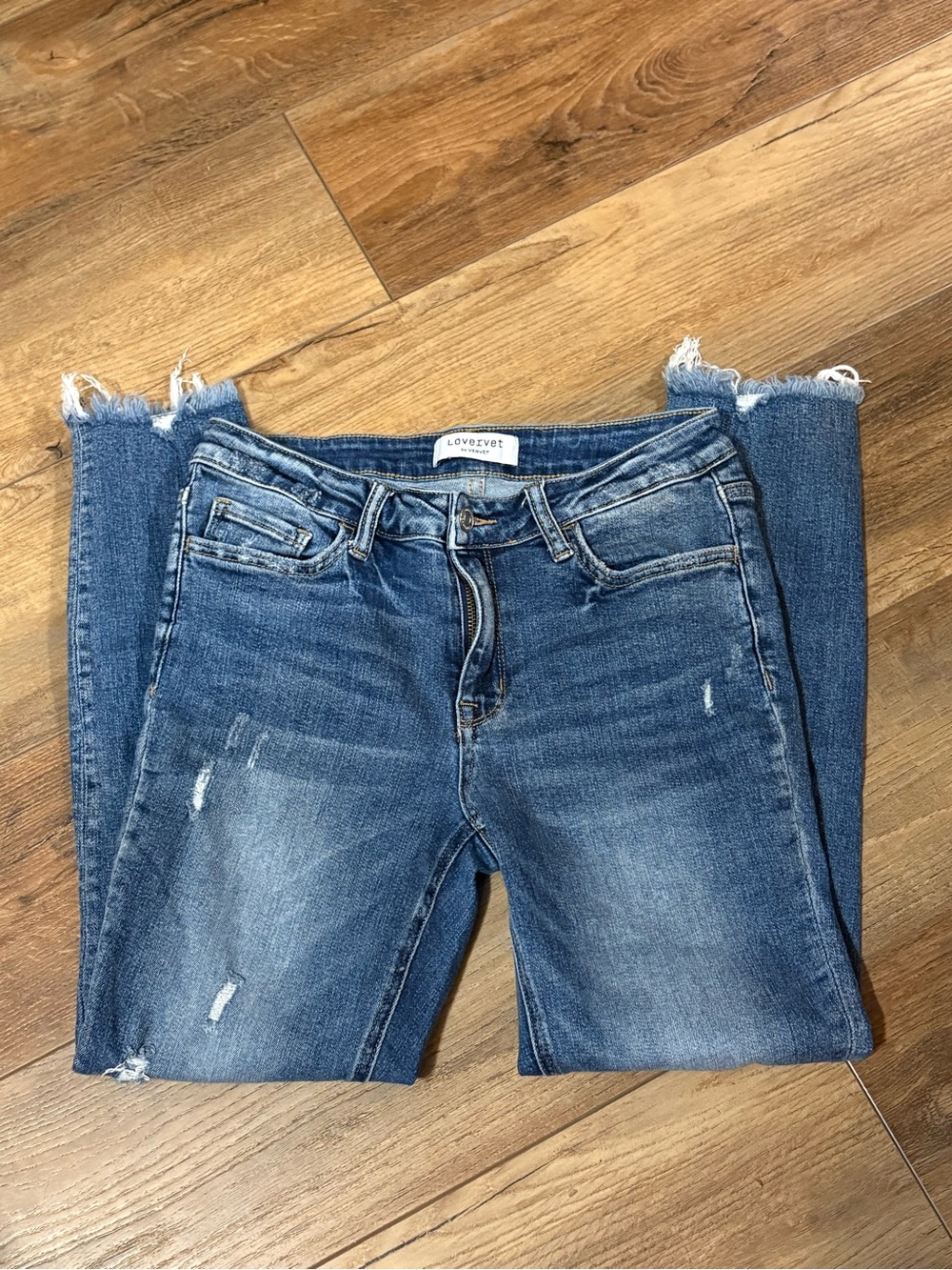 Lovervet by Vervet medium wash straight cropped jeans